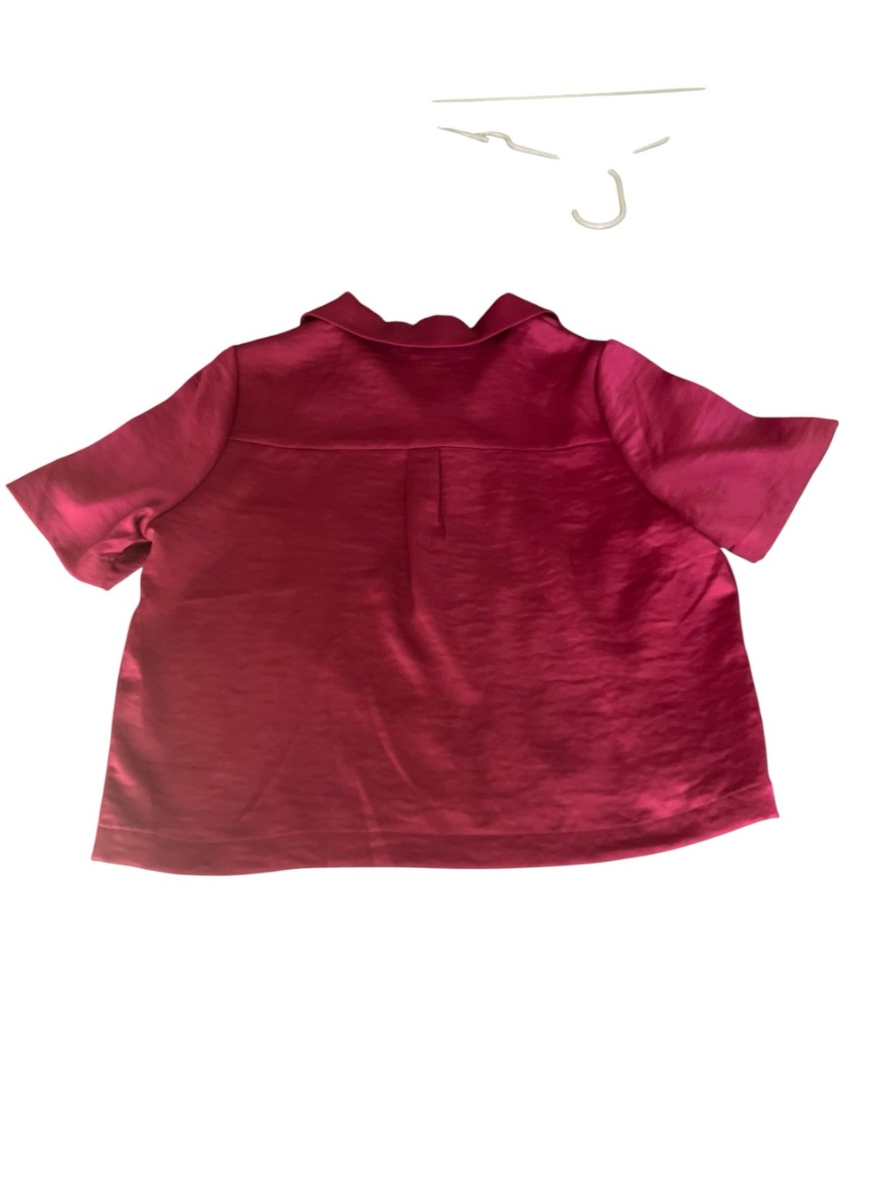 House of Harlow 1960 Fuchsia Satin Crop Blouse Shirt Y2K Party Top S - Picture 6 of 7